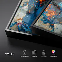 Radha Krishna Romantic Love Serene Vivid LED Framed Wall Art - Master