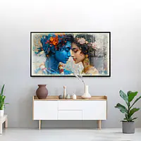 Radha Krishna Romantic Love Serene Vivid LED Framed Wall Art - Master
