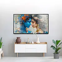 Radha Krishna Romantic Love Serene Vivid LED Framed Wall Art - Master