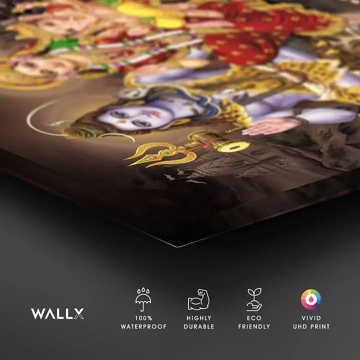 Shiv Parivar Brown Pooja Mandir Vivid Wall Art Acrylic - Master